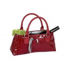 Wine Clutch - Red Croc